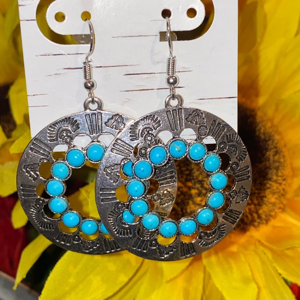 Turquoise western earrings
